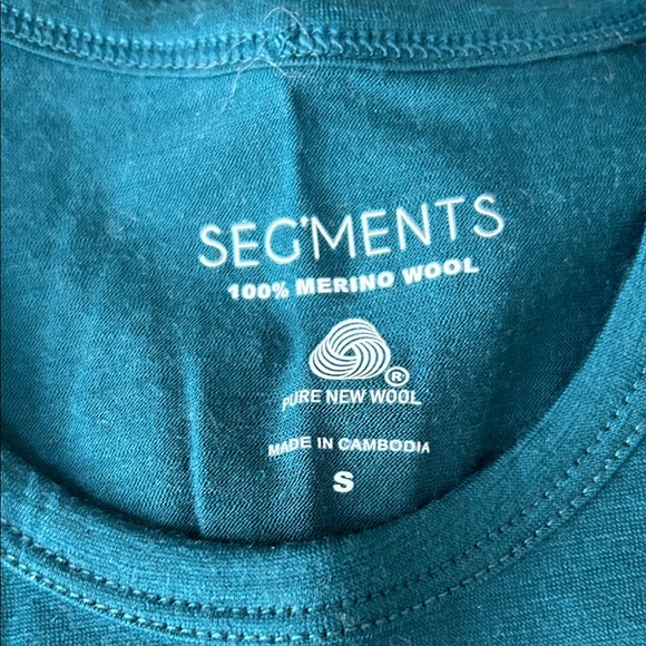 Wool Women's Long Sleeve Top - Teal - Picture 2 of 4